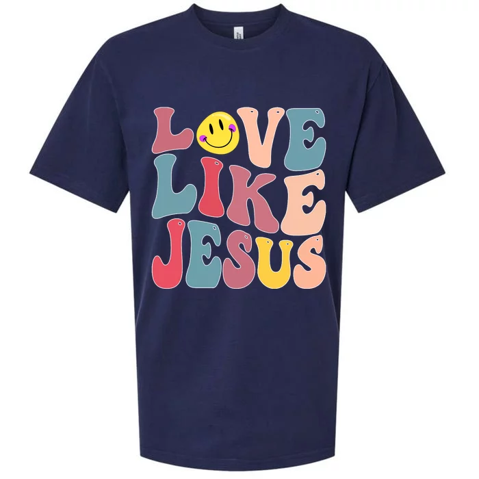 Faith In God Love Like Jesus Blessed Thankful Christian Sueded Cloud Jersey T-Shirt