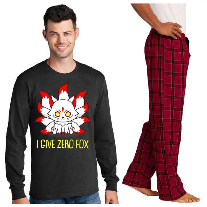 Funny I Give Zero Fox Japanese Nine Tail Fox Long Sleeve Pajama Set