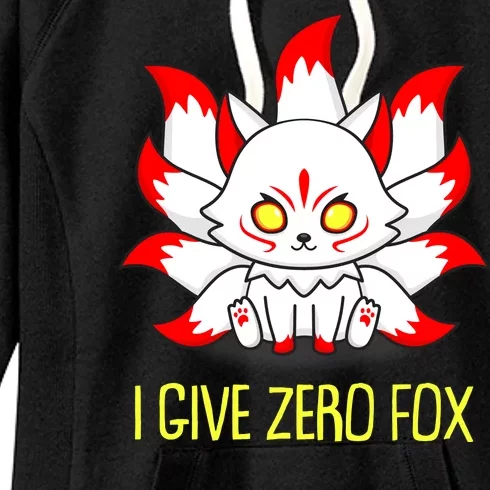 Funny I Give Zero Fox Japanese Nine Tail Fox Women's Fleece Hoodie