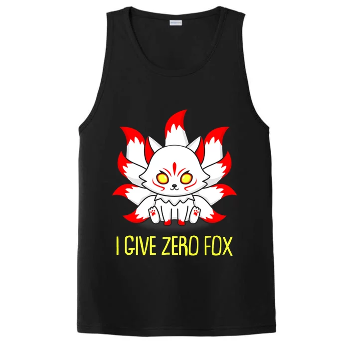 Funny I Give Zero Fox Japanese Nine Tail Fox Performance Tank