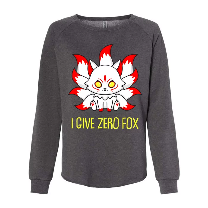 Funny I Give Zero Fox Japanese Nine Tail Fox Womens California Wash Sweatshirt