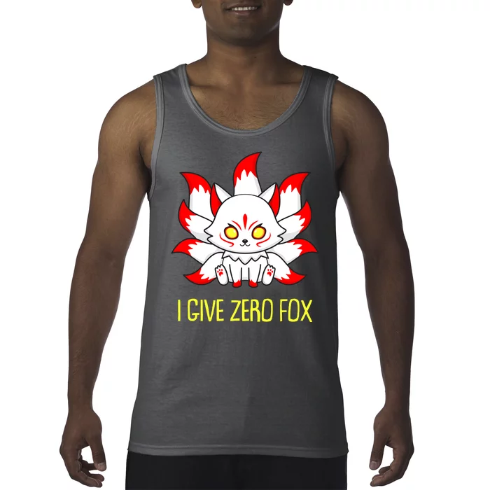 Funny I Give Zero Fox Japanese Nine Tail Fox Tank Top