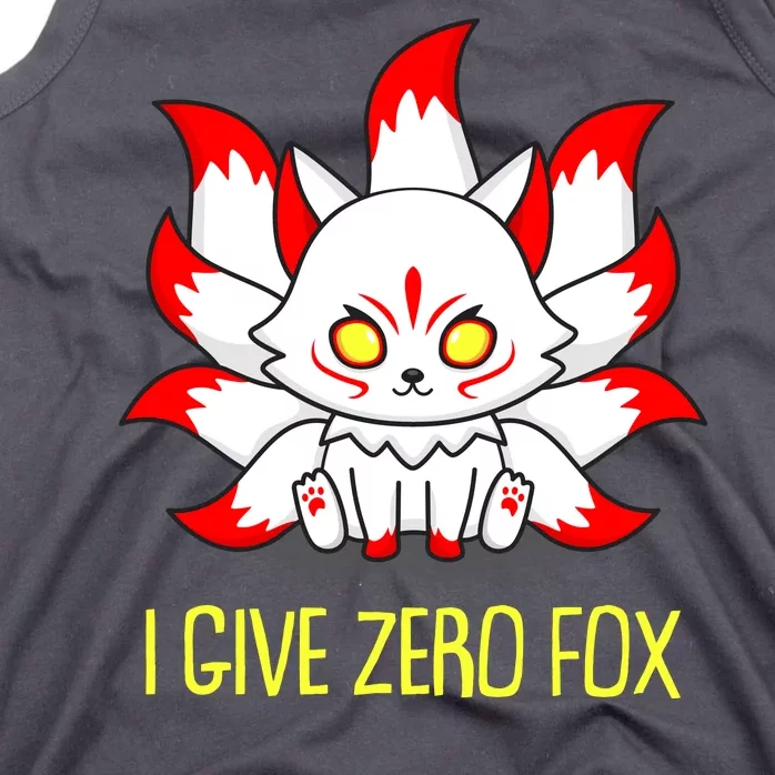 Funny I Give Zero Fox Japanese Nine Tail Fox Tank Top