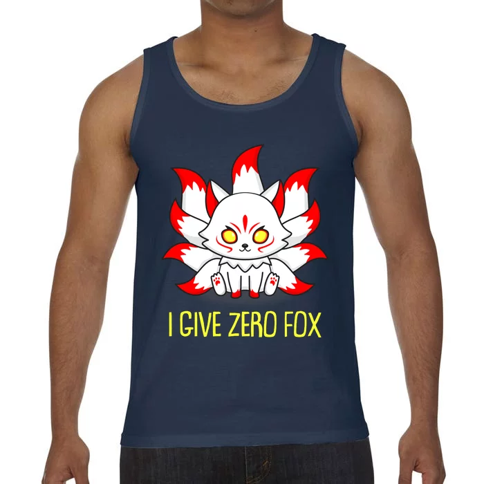 Funny I Give Zero Fox Japanese Nine Tail Fox Comfort Colors® Tank Top