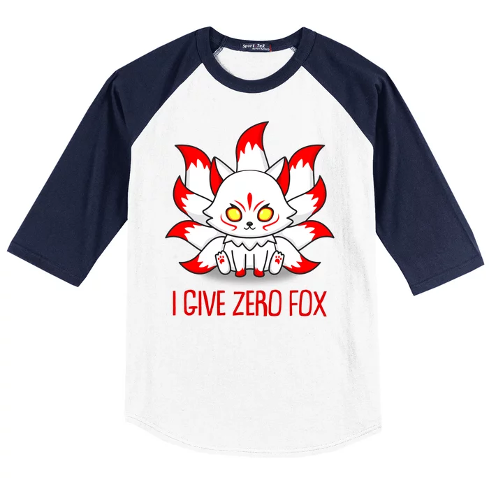 Funny I Give Zero Fox Japanese Nine Tail Fox Baseball Sleeve Shirt