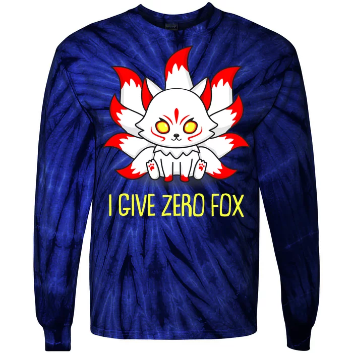 Funny I Give Zero Fox Japanese Nine Tail Fox Tie-Dye Long Sleeve Shirt