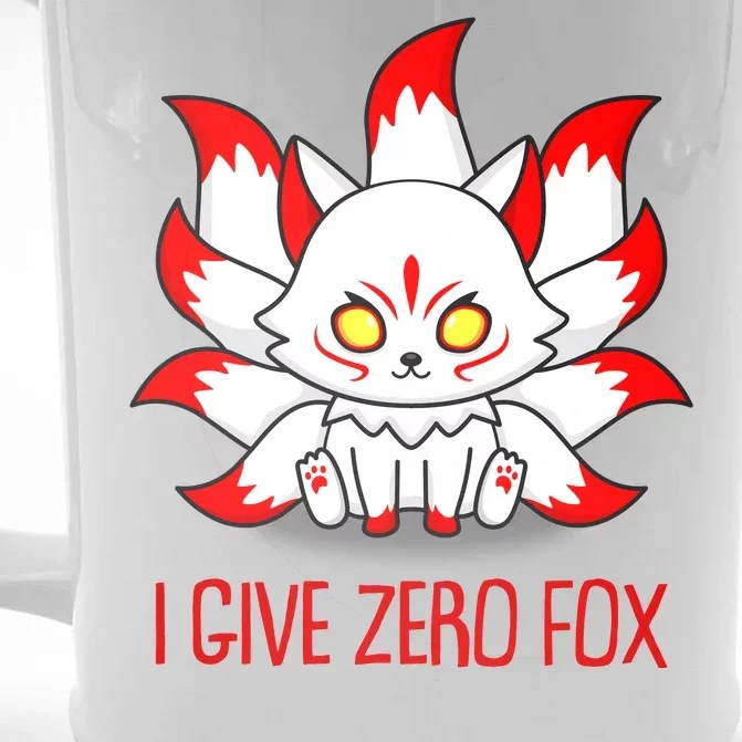 Funny I Give Zero Fox Japanese Nine Tail Fox Front & Back Beer Stein