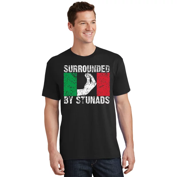 Funny Italian Gift For Cool Surrounded By Stunads T-Shirt