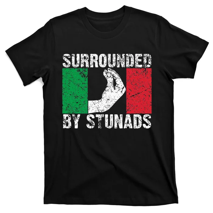 Funny Italian Gift For Cool Surrounded By Stunads T-Shirt