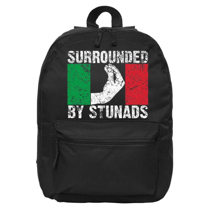 Funny Italian Gift For Cool Surrounded By Stunads 16 in Basic Backpack