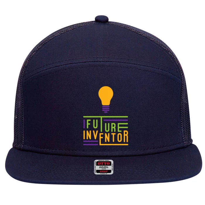 Future Inventor Gift Artificial Intelligence Gift 7 Panel Mesh Trucker Snapback Hat