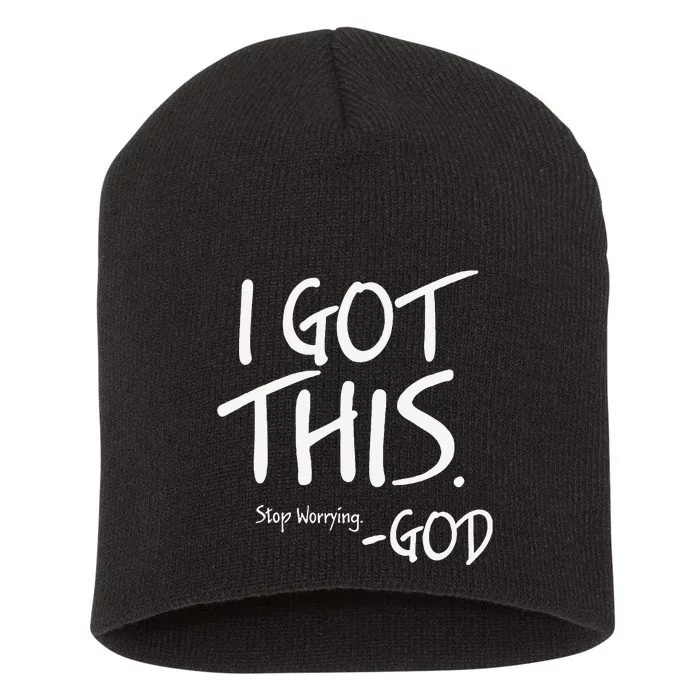 Funny I Got This God Christianity Religion Gift Short Acrylic Beanie