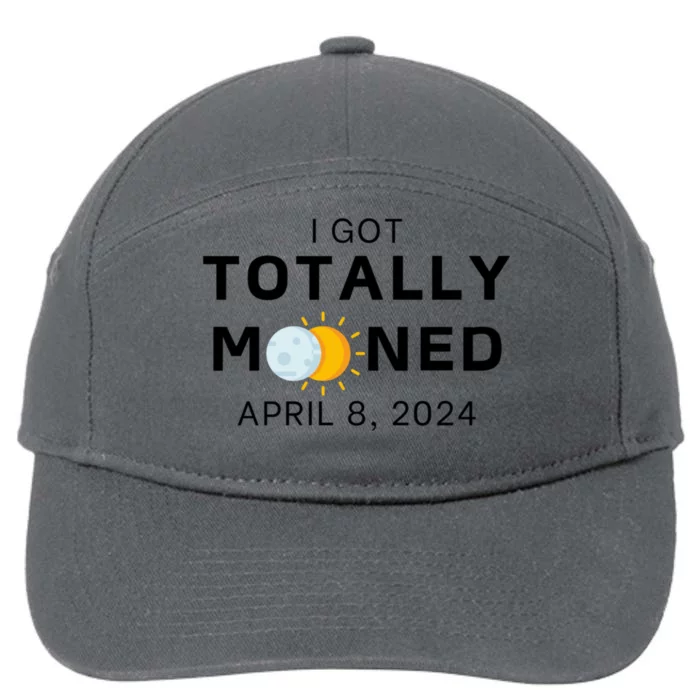 Funny I Got Totally Mooned Total Solar Eclipse April 8 7-Panel Snapback Hat