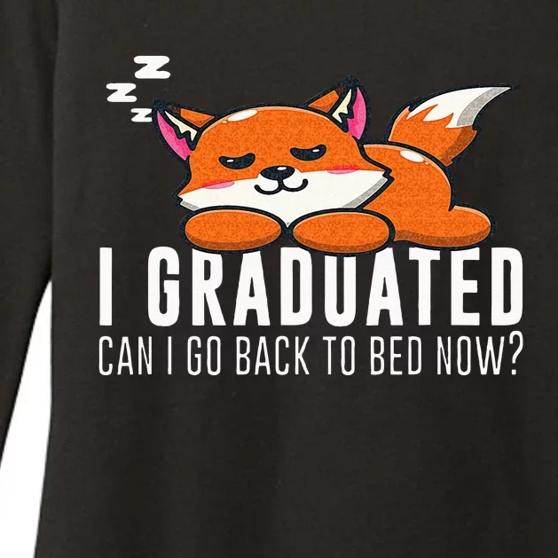 Funny I Graduated Can I Go Back To Bed Now Fox Graduation Womens CVC Long Sleeve Shirt