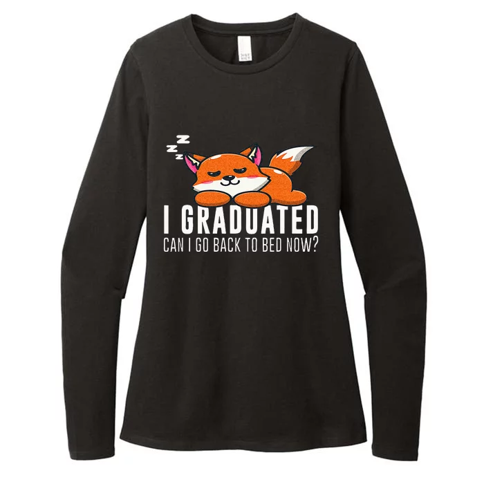 Funny I Graduated Can I Go Back To Bed Now Fox Graduation Womens CVC Long Sleeve Shirt