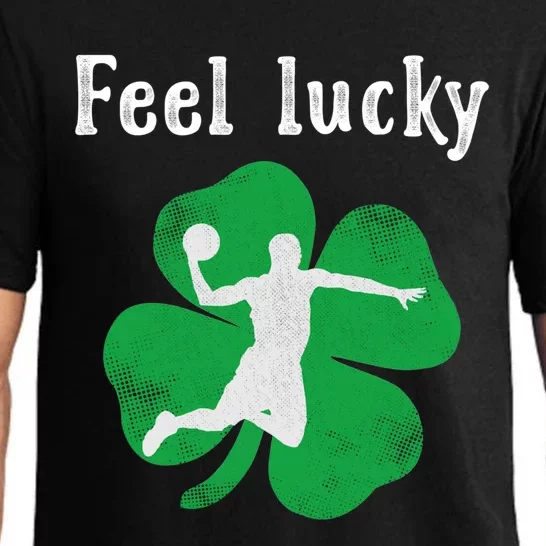 Fun Irish Gift Feel Lucky Basketball St Patrick's Day Gift Pajama Set