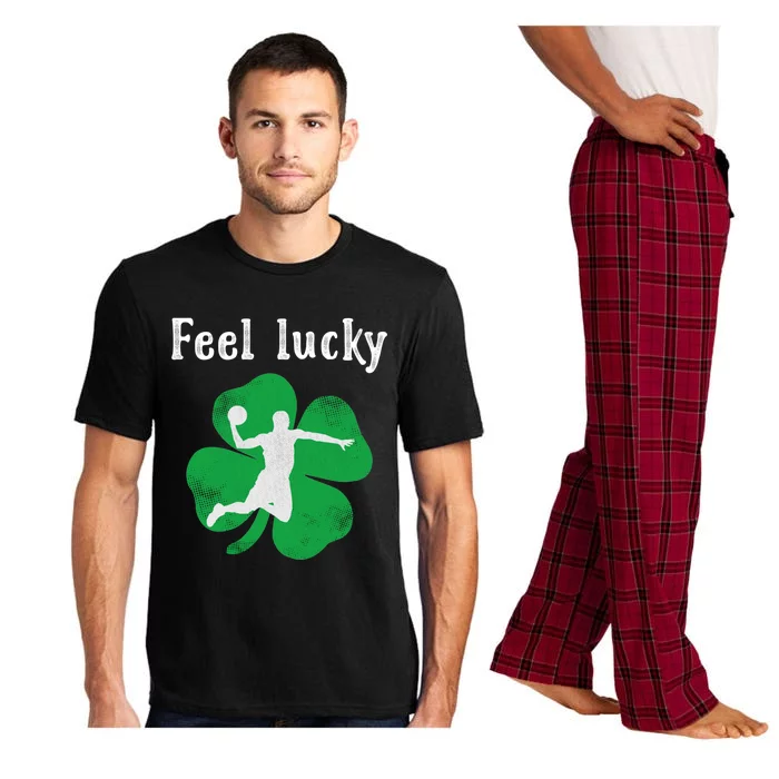 Fun Irish Gift Feel Lucky Basketball St Patrick's Day Gift Pajama Set