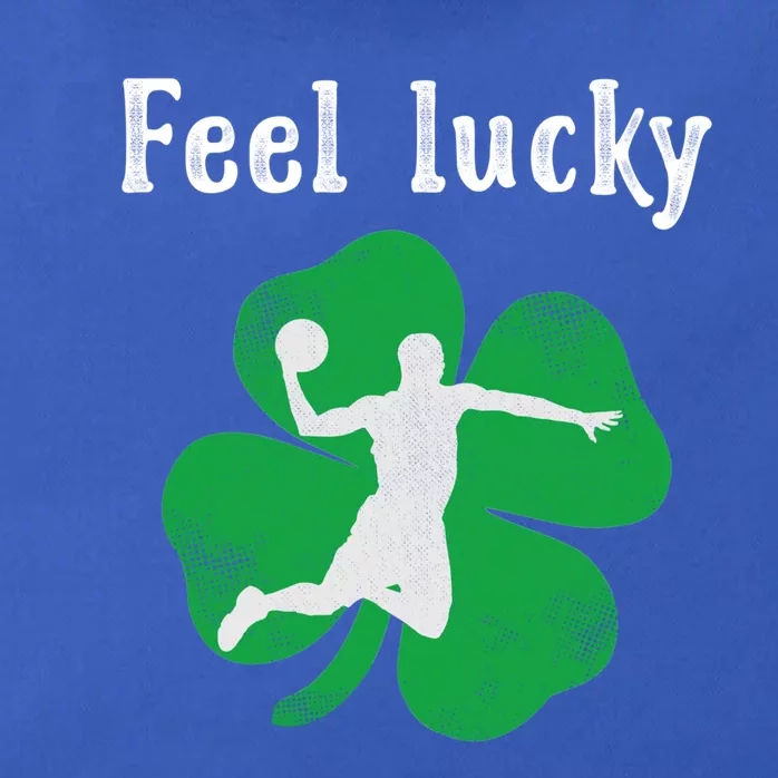 Fun Irish Gift Feel Lucky Basketball St Patrick's Day Gift Zip Tote Bag