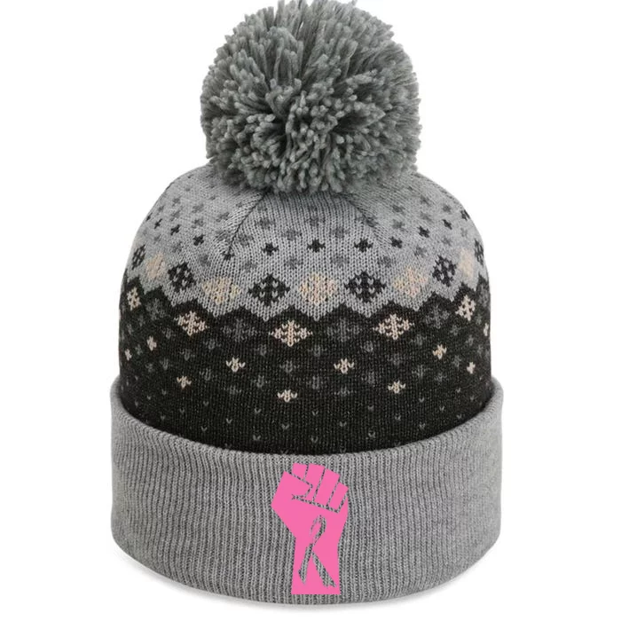 Fight Against Breast Cancer Fist The Baniff Cuffed Pom Beanie