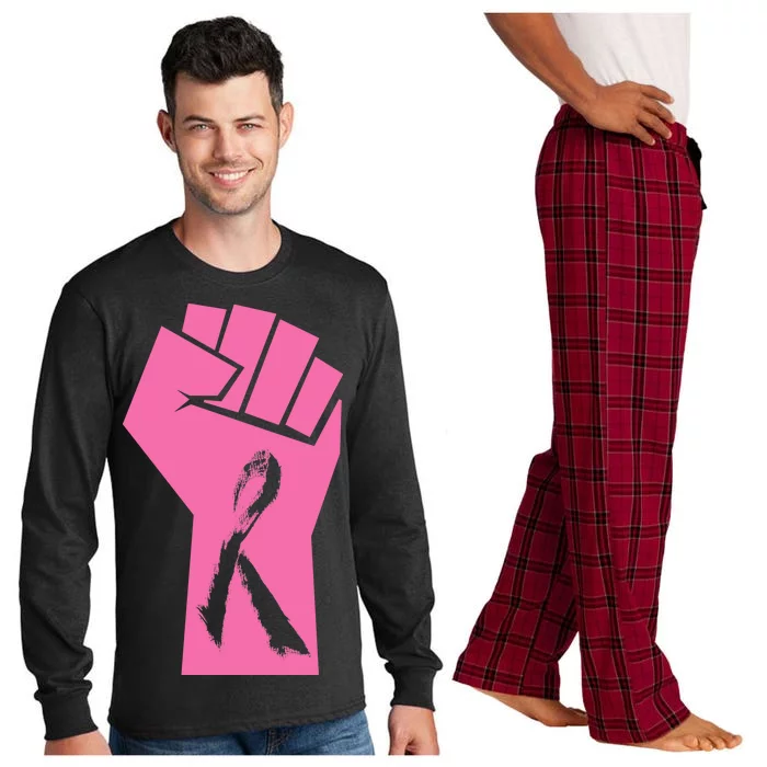 Fight Against Breast Cancer Fist Long Sleeve Pajama Set