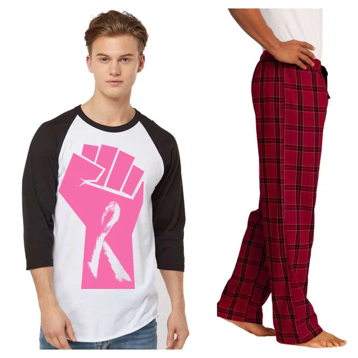 Fight Against Breast Cancer Fist Raglan Sleeve Pajama Set