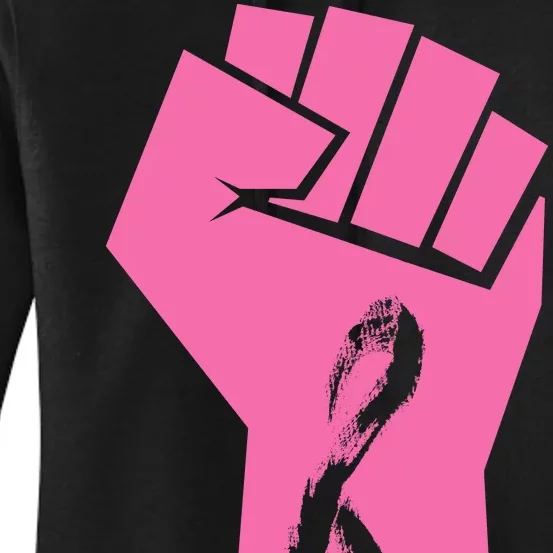 Fight Against Breast Cancer Fist Women's Pullover Hoodie