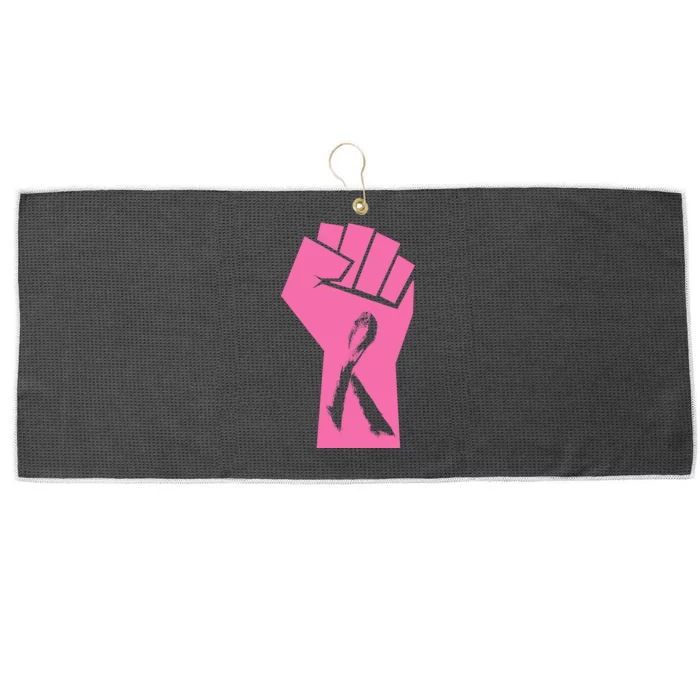 Fight Against Breast Cancer Fist Large Microfiber Waffle Golf Towel