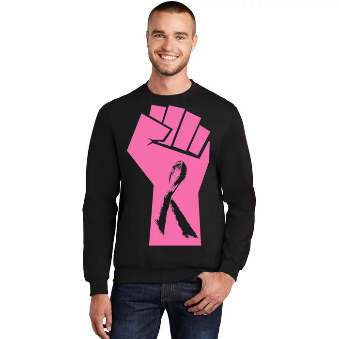 Fight Against Breast Cancer Fist Tall Sweatshirt