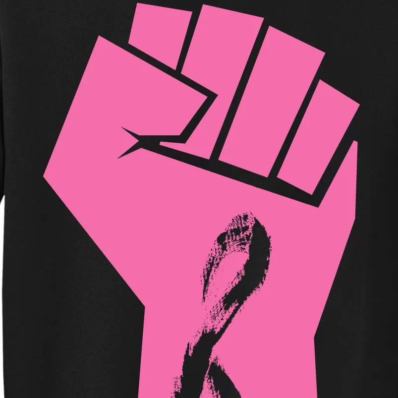 Fight Against Breast Cancer Fist Tall Sweatshirt