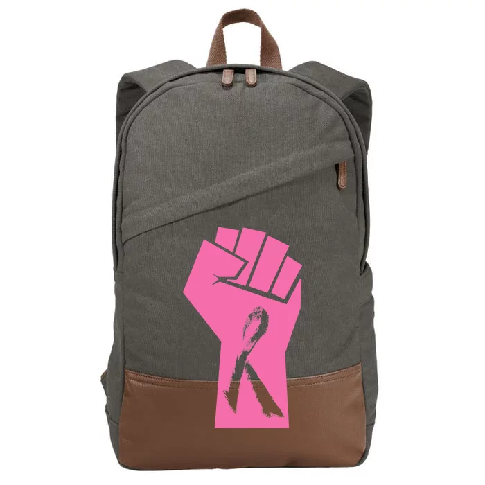 Fight Against Breast Cancer Fist Cotton Canvas Backpack