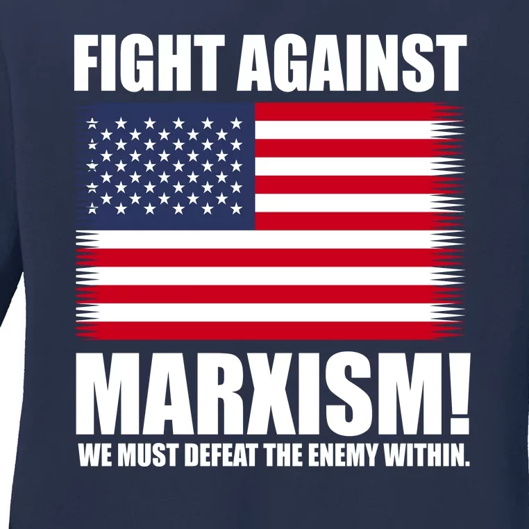 Fight Against Marxism Ladies Long Sleeve Shirt