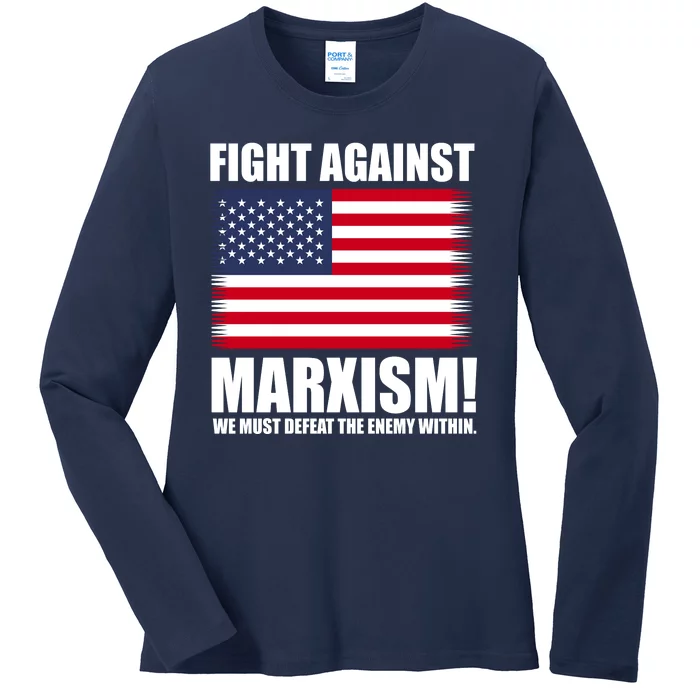 Fight Against Marxism Ladies Long Sleeve Shirt