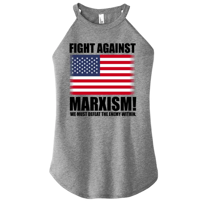 Fight Against Marxism Women’s Perfect Tri Rocker Tank