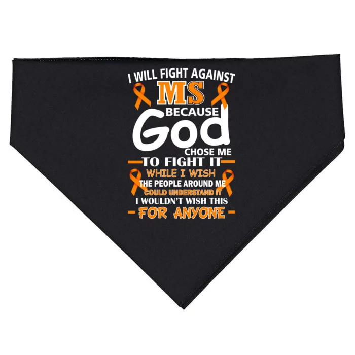 Fight Against MS Awareness Multiple Sclerosis Quote USA-Made Doggie Bandana