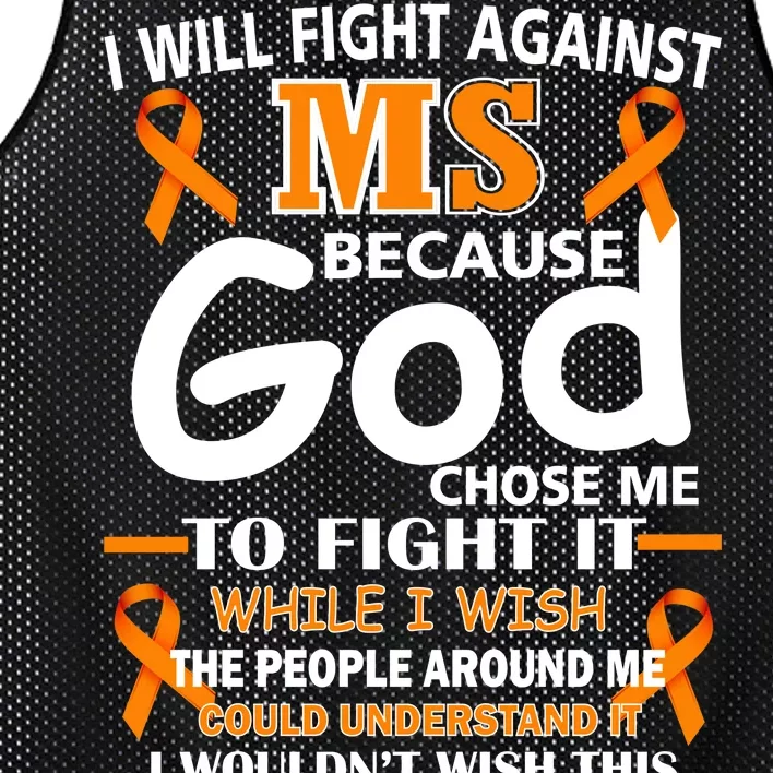 Fight Against MS Awareness Multiple Sclerosis Quote Mesh Reversible Basketball Jersey Tank