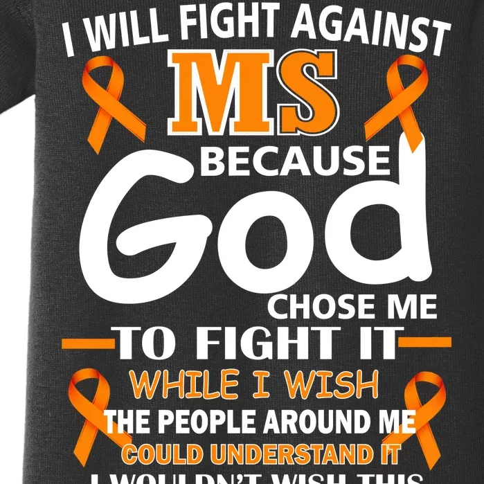 Fight Against MS Awareness Multiple Sclerosis Quote Baby Bodysuit