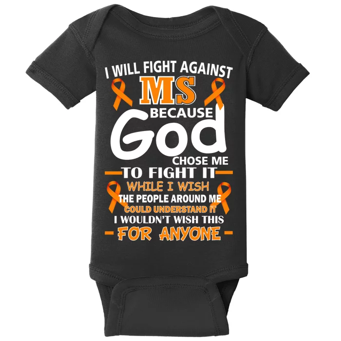 Fight Against MS Awareness Multiple Sclerosis Quote Baby Bodysuit