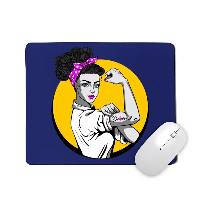 Fight Back Believe Breast Cancer Awareness Mousepad