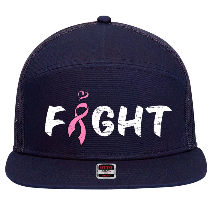 Fight Breast Cancer 7 Panel Mesh Trucker Snapback Hat