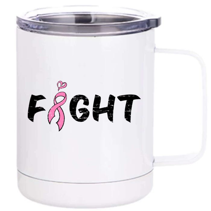 Fight Breast Cancer Front & Back 12oz Stainless Steel Tumbler Cup