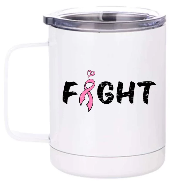 Fight Breast Cancer Front & Back 12oz Stainless Steel Tumbler Cup