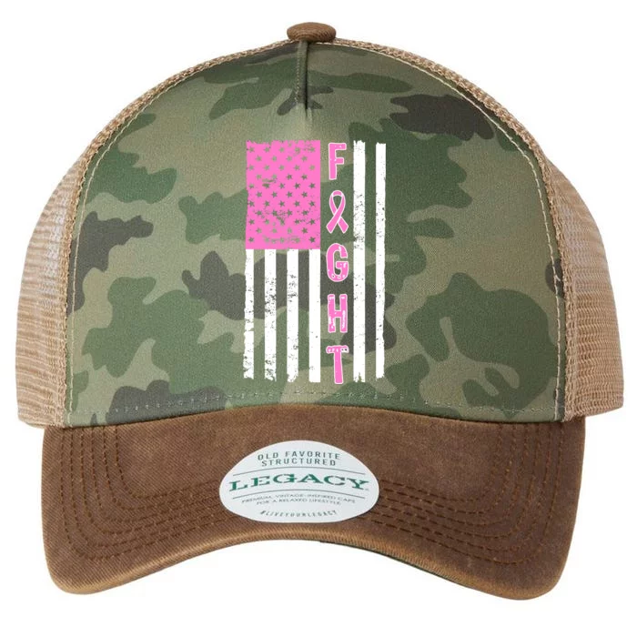 Fight Breast Cancer American Flag Legacy Tie Dye Trucker Hat