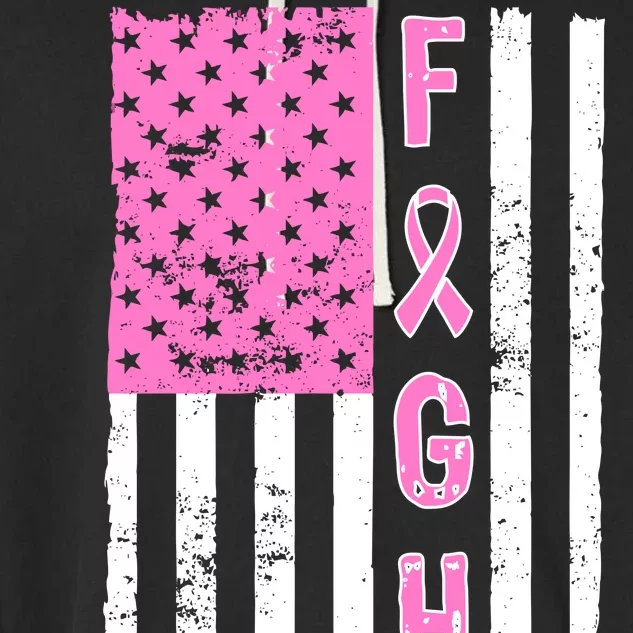 Fight Breast Cancer American Flag Garment-Dyed Fleece Hoodie