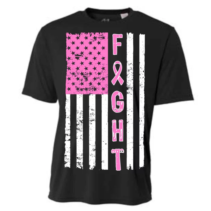 Fight Breast Cancer American Flag Cooling Performance Crew T-Shirt