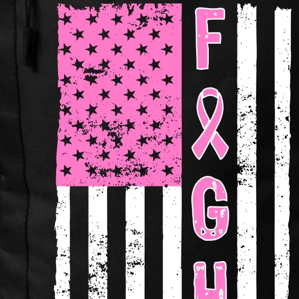 Fight Breast Cancer American Flag Daily Commute Backpack