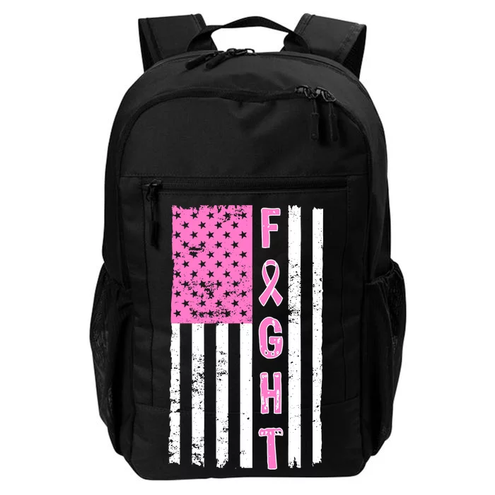 Fight Breast Cancer American Flag Daily Commute Backpack