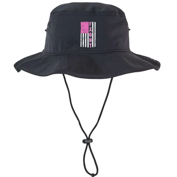 Fight Breast Cancer American Flag Legacy Cool Fit Booney Bucket Hat