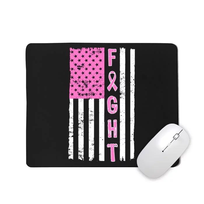 Fight Breast Cancer American Flag Mousepad