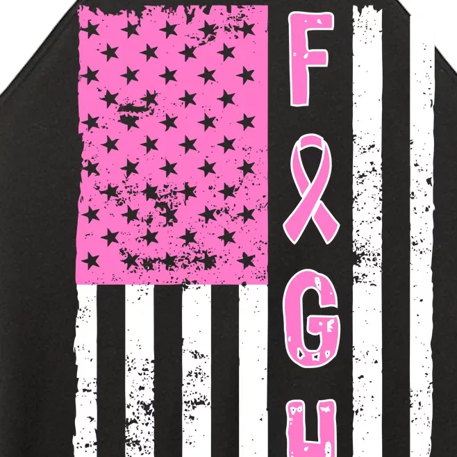 Fight Breast Cancer American Flag Women’s Perfect Tri Rocker Tank