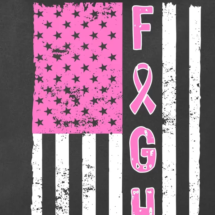 Fight Breast Cancer American Flag Zip Tote Bag